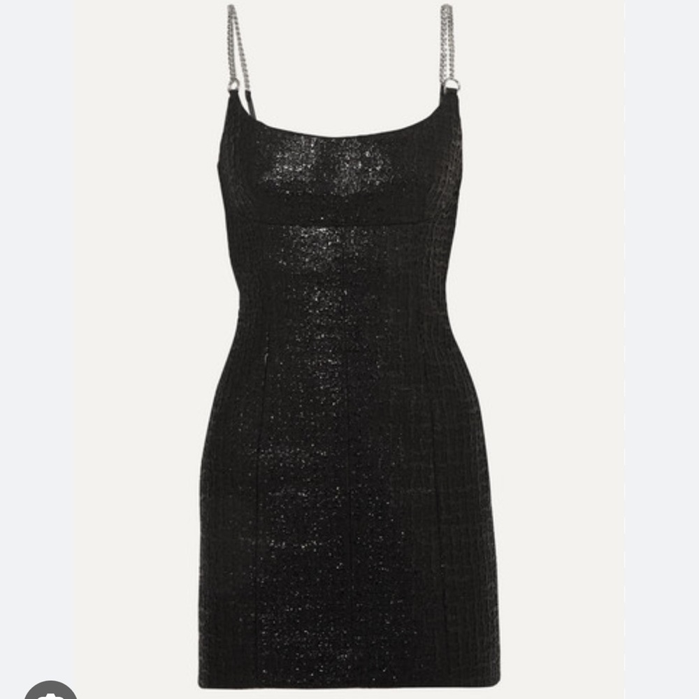 NEW Alexander Wang Coated Tweed Chain Strap Dress